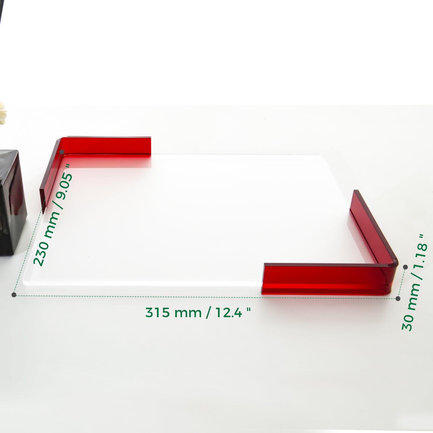 AIMOLLY Acrylic large-capacity storage tray hotel sink cup holder is suitable for storage trays such as cosmetics, documents, stationery, and jewelry displays.(Model AML-034)