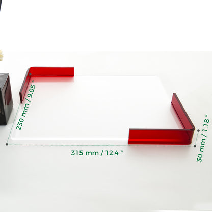 AIMOLLY Acrylic large-capacity storage tray hotel sink cup holder is suitable for storage trays such as cosmetics, documents, stationery, and jewelry displays.(Model AML-034)