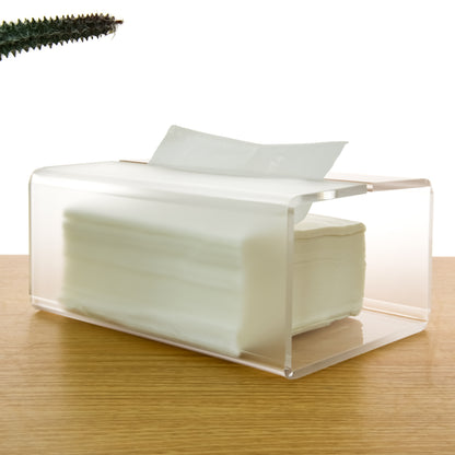 AIMOLLY frosted acrylic semi-permeable tissue box tissue box facial tissue multifunctional facial tissue storage box.(Model AML-035)
