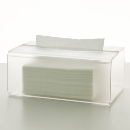 AIMOLLY frosted acrylic semi-permeable tissue box tissue box facial tissue multifunctional facial tissue storage box.(Model AML-035)