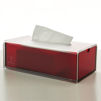 AIMOLLY frosted acrylic semi-permeable tissue box tissue box facial tissue multifunctional facial tissue storage box.(Model AML-036/037)