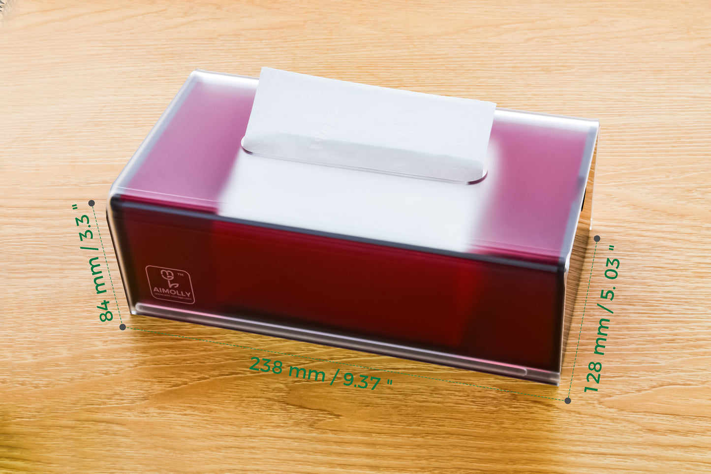 AIMOLLY frosted acrylic semi-permeable tissue box tissue box facial tissue multifunctional facial tissue storage box.(Model AML-036/037)