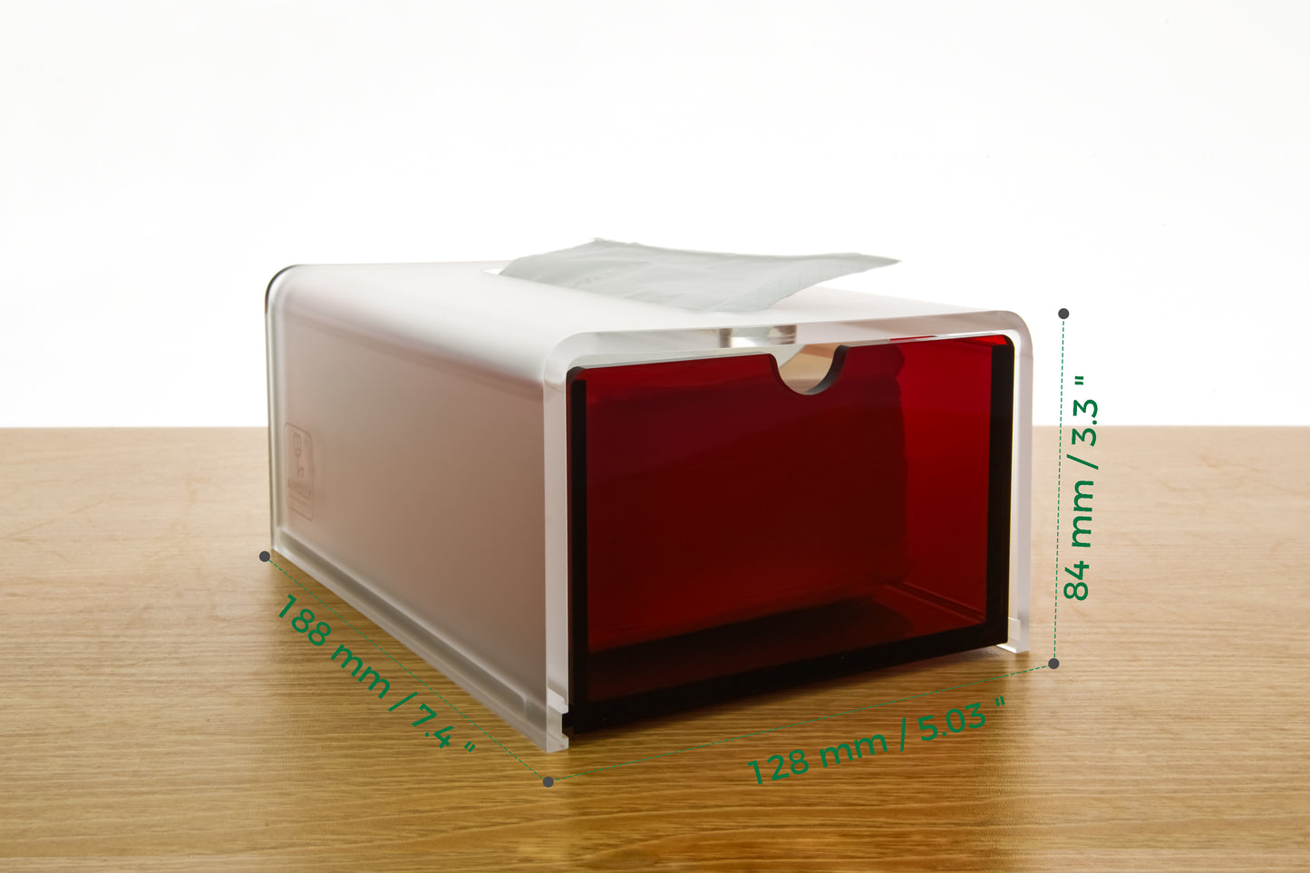 AIMOLLY frosted acrylic semi-permeable tissue box tissue box facial tissue multifunctional facial tissue storage box.(Model AML-036/037)