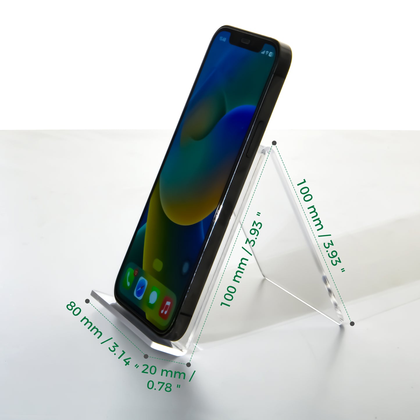 AIMOLLY Highly transparent acrylic desktop mobile phone holder acrylic mobile phone holder display bracket high back mobile phone holder.(Model AML-038/039/040)