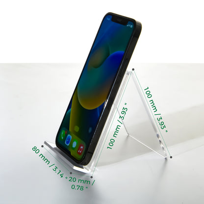 AIMOLLY Highly transparent acrylic desktop mobile phone holder acrylic mobile phone holder display bracket high back mobile phone holder.(Model AML-038/039/040)