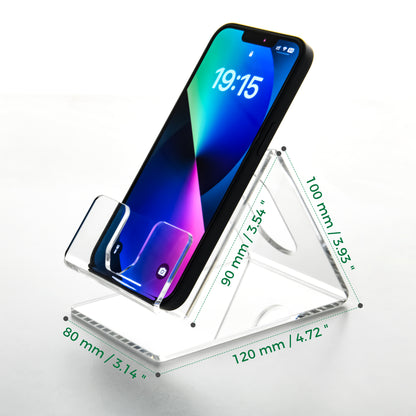 AIMOLLY Highly transparent acrylic desktop mobile phone holder acrylic mobile phone holder display bracket high back mobile phone holder.(Model AML-038/039/040)