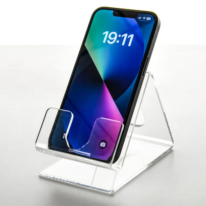 AIMOLLY Highly transparent acrylic desktop mobile phone holder acrylic mobile phone holder display bracket high back mobile phone holder.(Model AML-038/039/040)