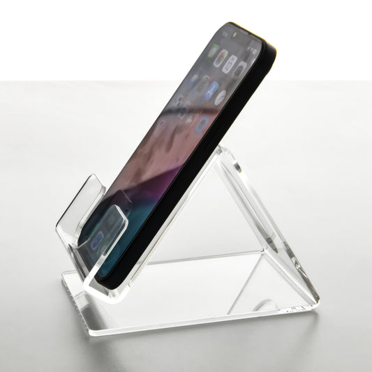 AIMOLLY Highly transparent acrylic desktop mobile phone holder acrylic mobile phone holder display bracket high back mobile phone holder.(Model AML-038/039/040)
