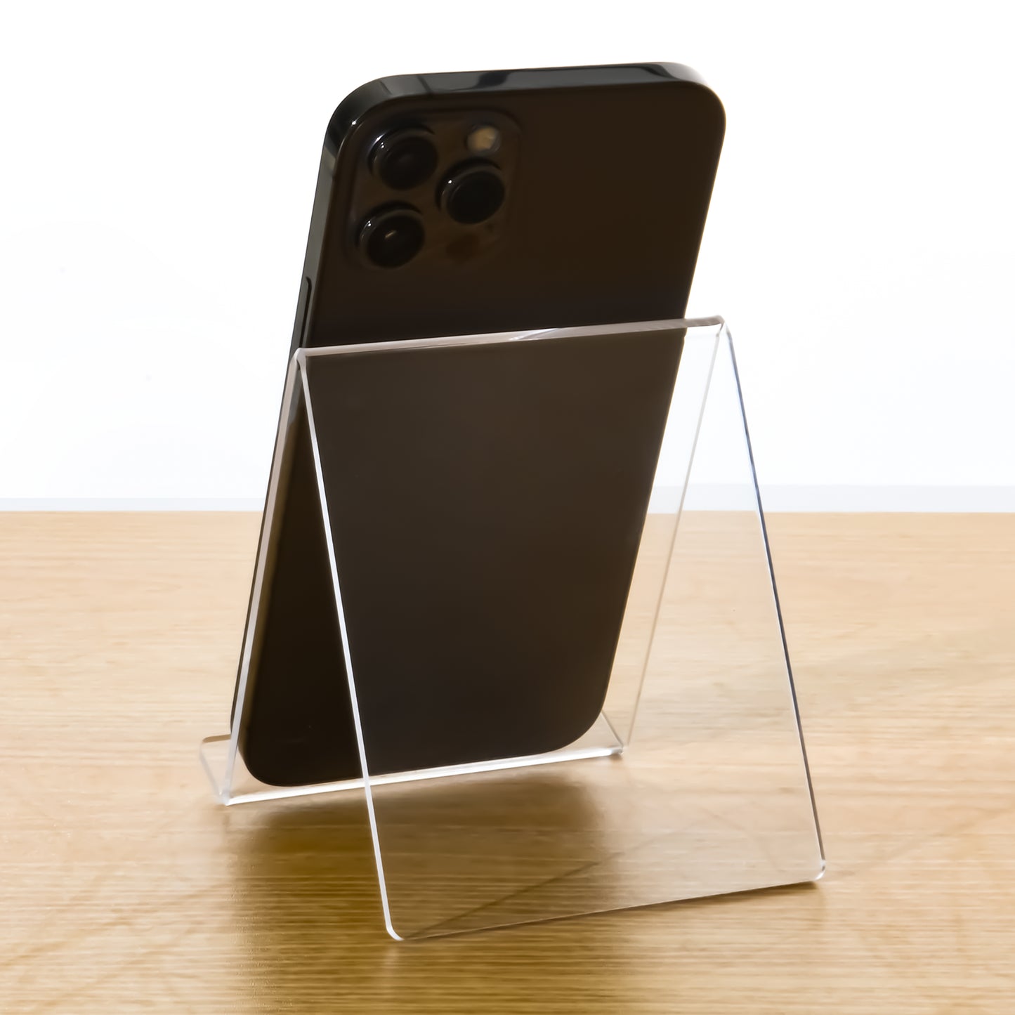 AIMOLLY Highly transparent acrylic desktop mobile phone holder acrylic mobile phone holder display bracket high back mobile phone holder.(Model AML-038/039/040)