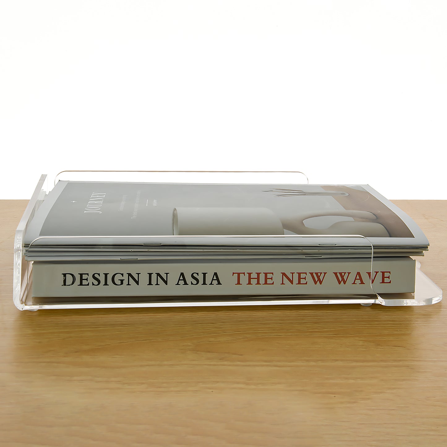 AIMOLLY Acrylic File Rack Small Bookshelf Desktop Transparent A4 Folder Information Rack Storage Document Rack Express Single Rack Storage Test Paper Sorting Rack File Box.(Model AML-049)