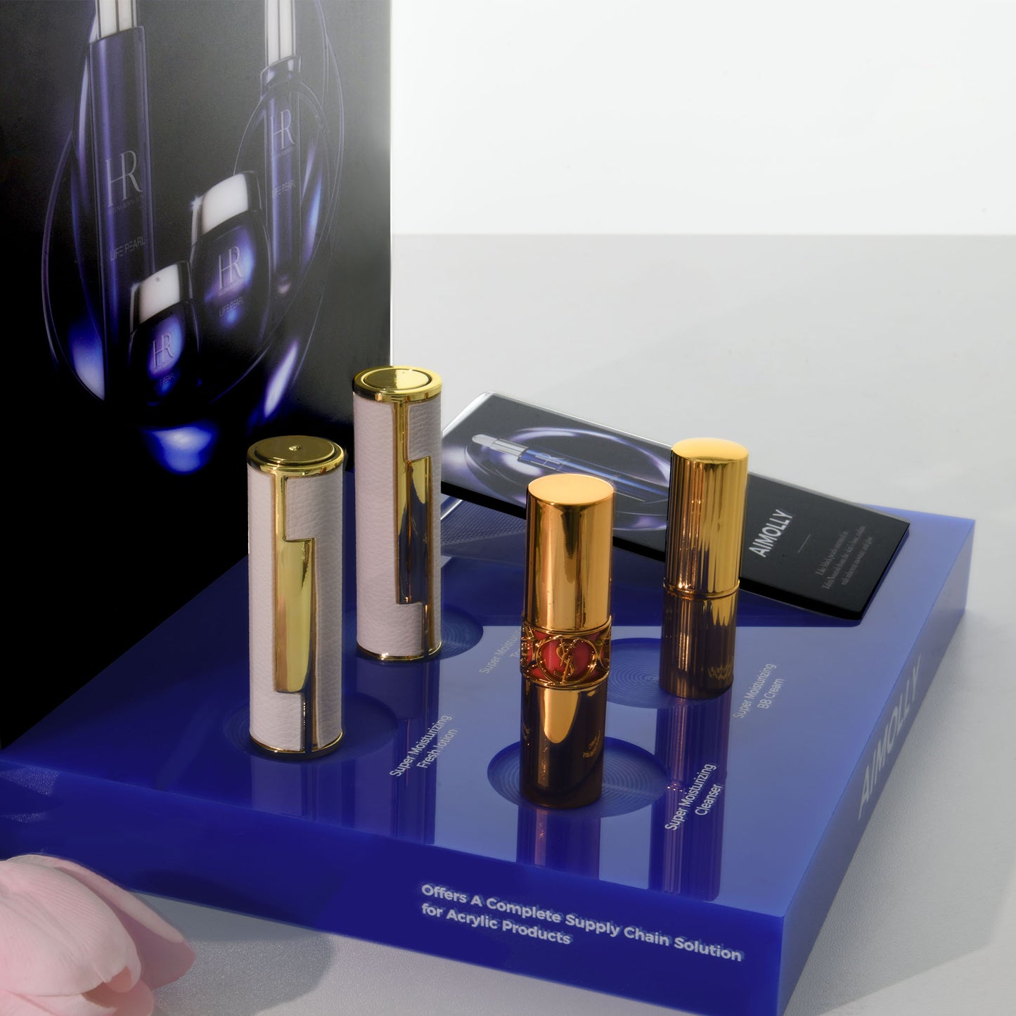 Clear Acrylic  5-HoleMakeup Display Box