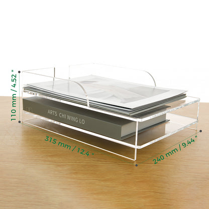 AIMOLLY acrylic file rack small bookshelf desktop transparent A4 file folder information rack storage receipt rack express single rack storage test paper sorting rack file box multi-layer.(Model AML-050/051)