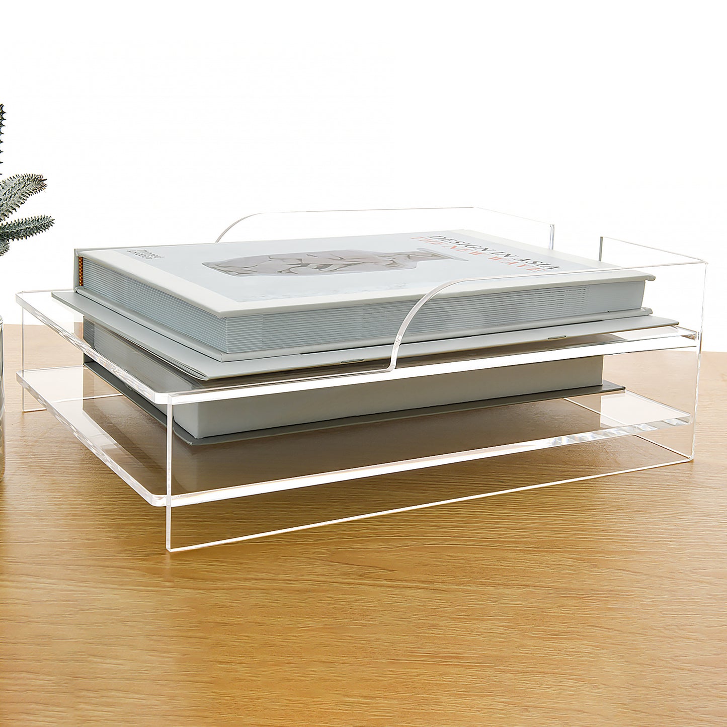 AIMOLLY acrylic file rack small bookshelf desktop transparent A4 file folder information rack storage receipt rack express single rack storage test paper sorting rack file box multi-layer.(Model AML-050/051)