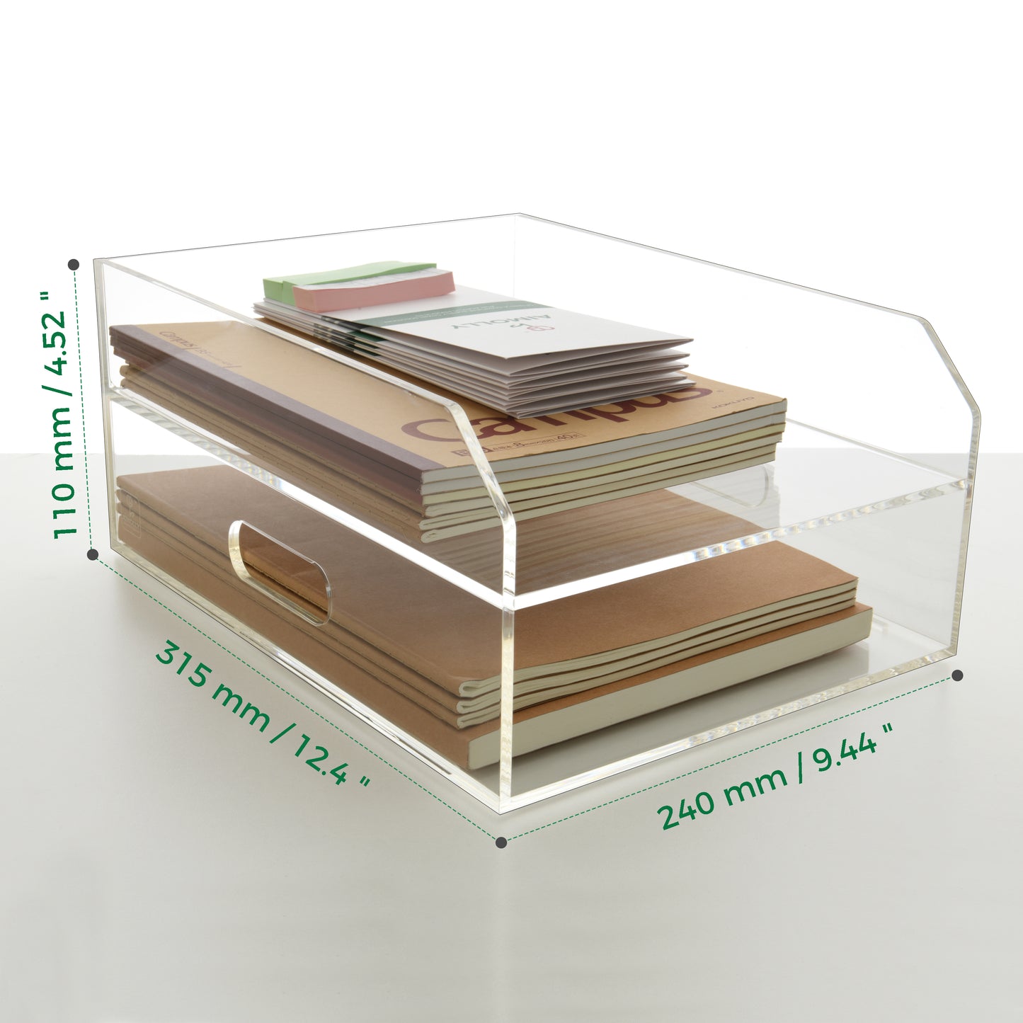 AIMOLLY Desktop file rack, transparent A4 folder storage box, business office storage rack, student test paper sorting rack, file box, multi-layer large-capacity bookshelf, simple and creative.(Model AML-052/053)