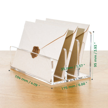 AIMOLLY Acrylic divider rack desktop storage box mail letter greeting card storage rack file CD storage transparent storage rack storage rack shadow disk rack.(Model AML-054/055)