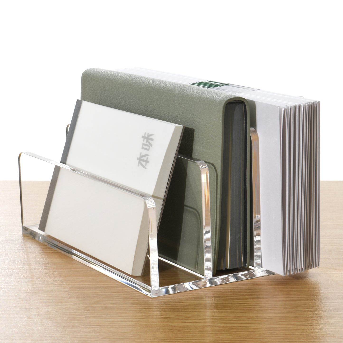 AIMOLLY Acrylic divider rack desktop storage box mail letter greeting card storage rack file CD storage transparent storage rack storage rack shadow disk rack.(Model AML-054/055)