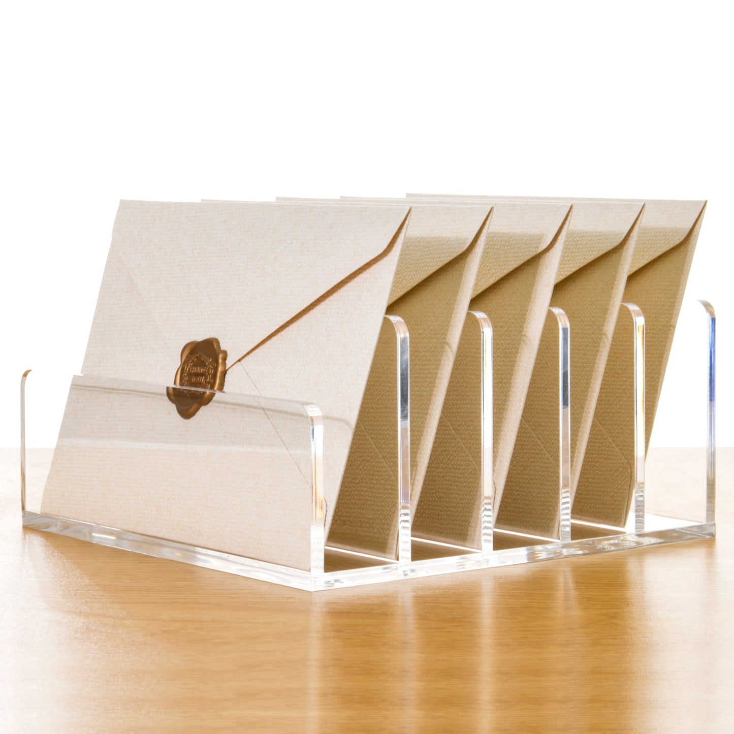 AIMOLLY Acrylic divider rack desktop storage box mail letter greeting card storage rack file CD storage transparent storage rack storage rack shadow disk rack.(Model AML-054/055)