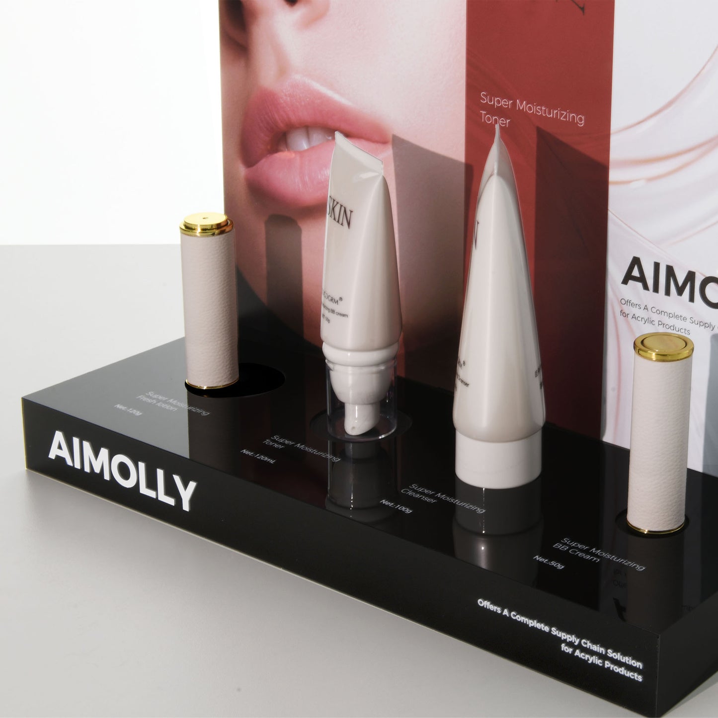 Clear Acrylic  4-Hole Makeup Display Box