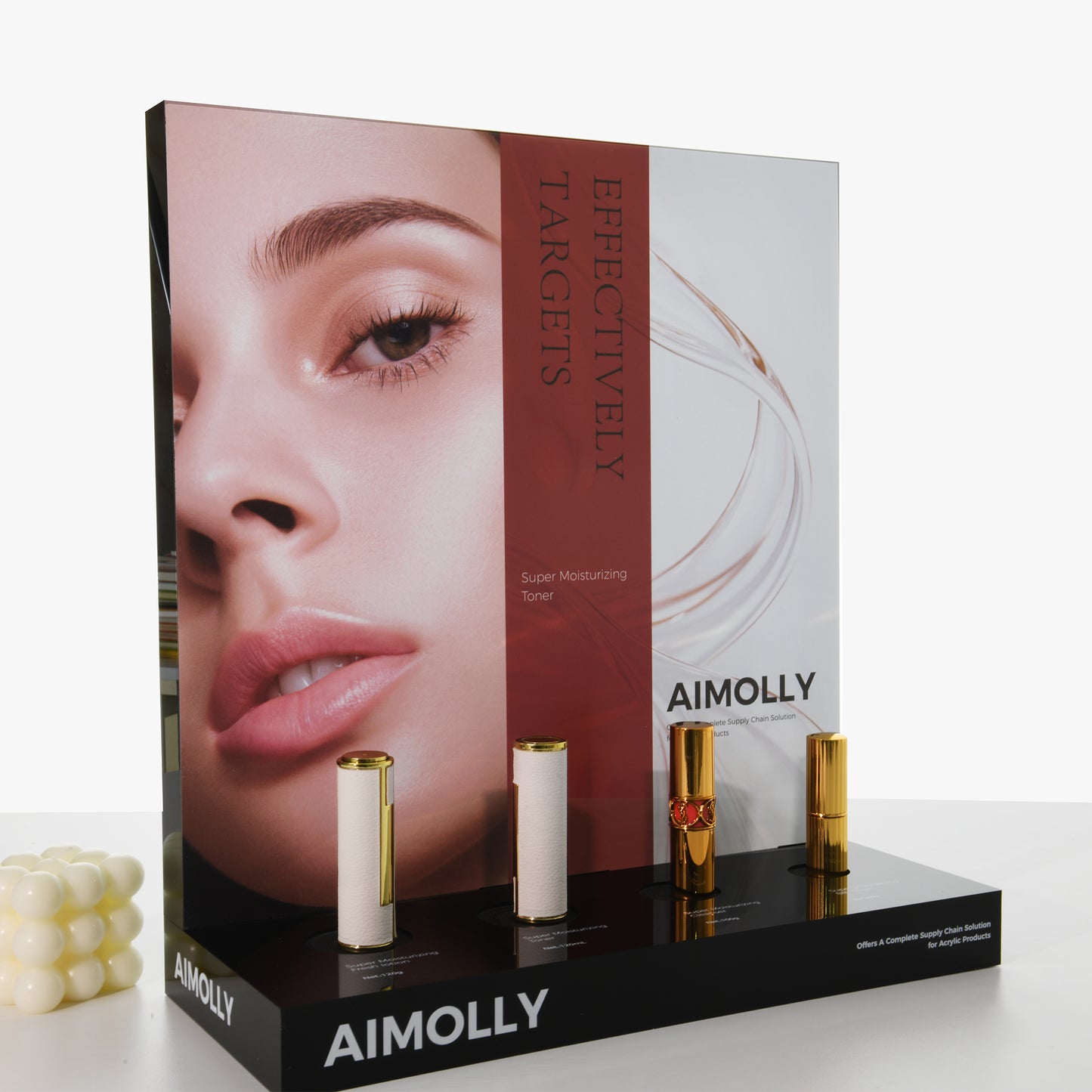 Clear Acrylic  4-Hole Makeup Display Box
