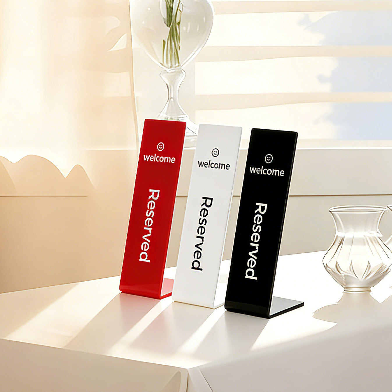 Clear Acrylic Silk-Screened Table Tent - Reserved
