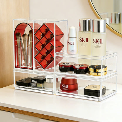 Clear Acrylic Makeup Organizer Set