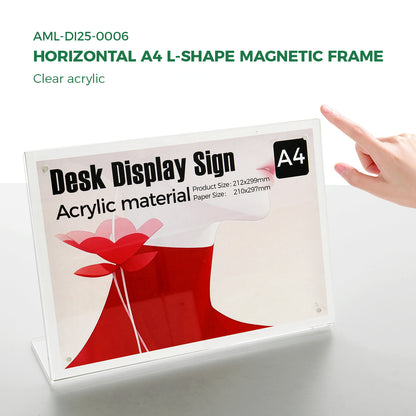 Clear Acrylic A4 Folded Magnetic Table Tent