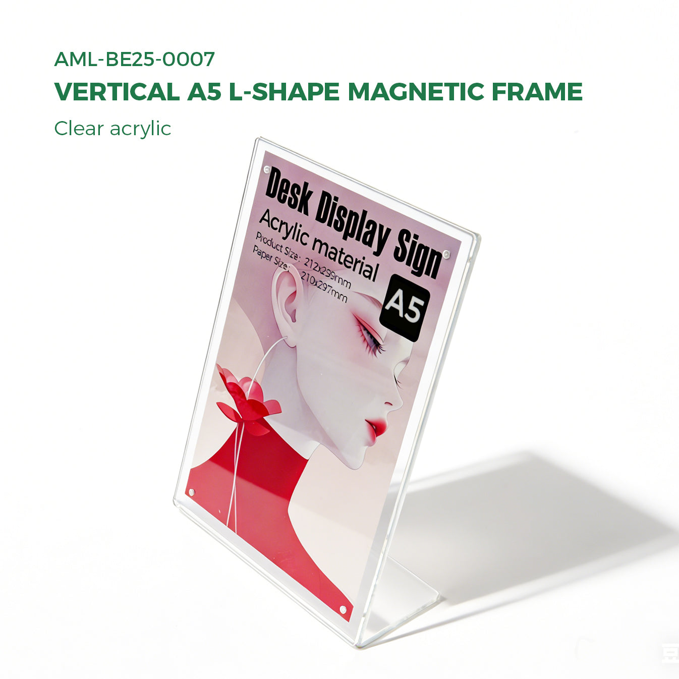 Clear Acrylic A5 Folded Magnetic Table Tent