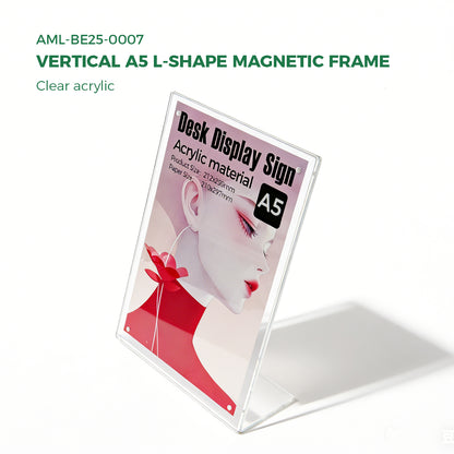 Clear Acrylic A5 Folded Magnetic Table Tent