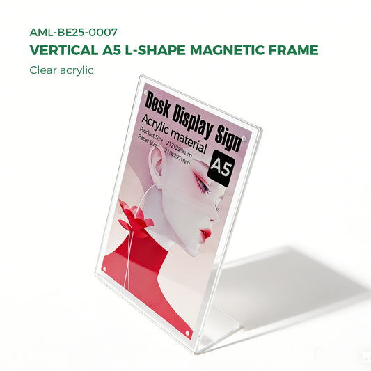 Clear Acrylic A5 Folded Magnetic Table Tent