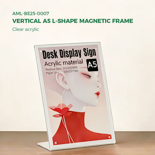 Clear Acrylic A5 Folded Magnetic Table Tent