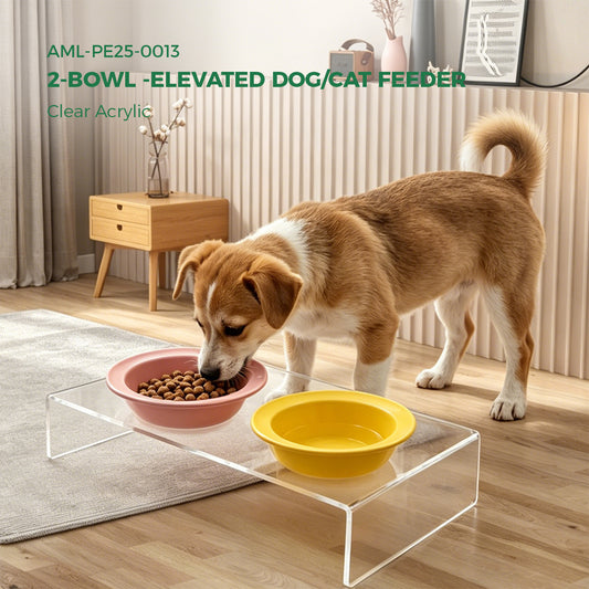 AIMOLLY acrylic  Elevated Dog/Cat Feeder， Elevated Dog/Cat Feeder，AML-PE25-0012/13