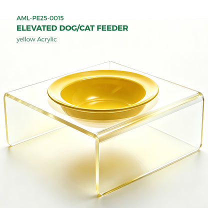 AIMOLLY  3-color acrylic high-rise dog/cat feeder. High-rise dog/cat feeder. Perfect for cats and puppies. Model: AML-PE25-0014/15/16