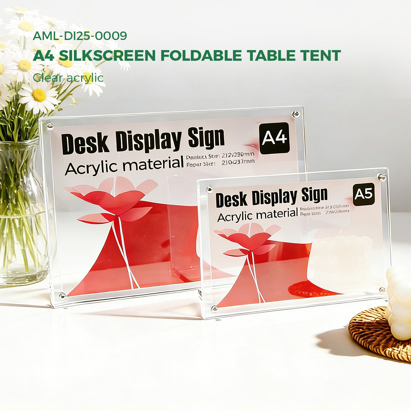 Clear Acrylic A4/A5 Magnetic Kickstand Tent