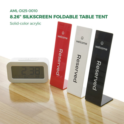 Clear Acrylic Silk-Screened Table Tent - Reserved