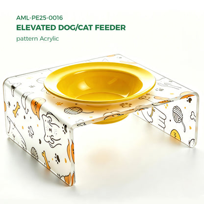 AIMOLLY  3-color acrylic high-rise dog/cat feeder. High-rise dog/cat feeder. Perfect for cats and puppies. Model: AML-PE25-0014/15/16