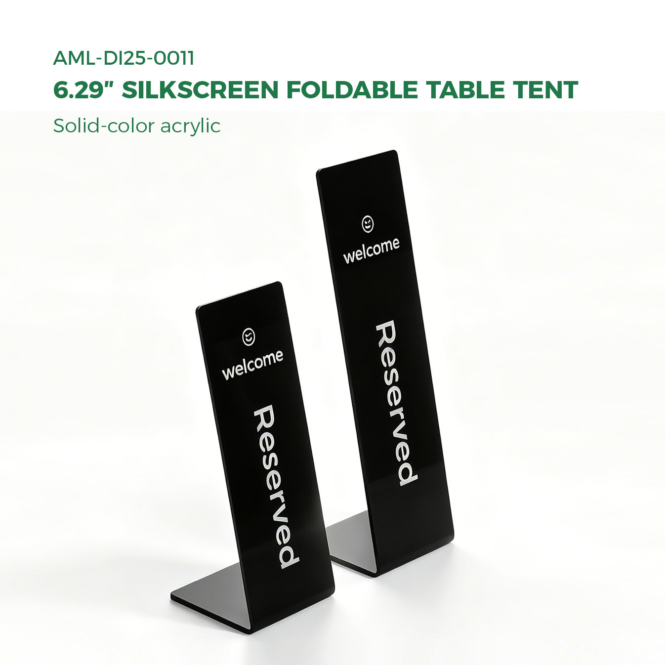 Clear Acrylic Silk-Screened Table Tent - Reserved