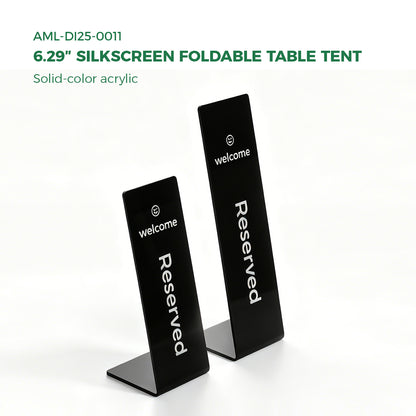 Clear Acrylic Silk-Screened Table Tent - Reserved