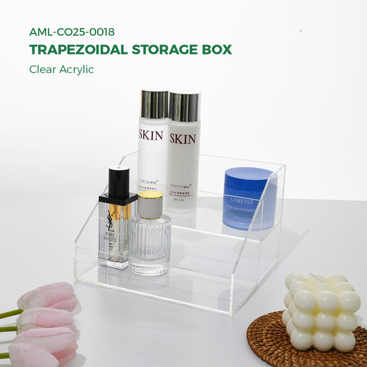 Clear Acrylic Trapezoidal storage box