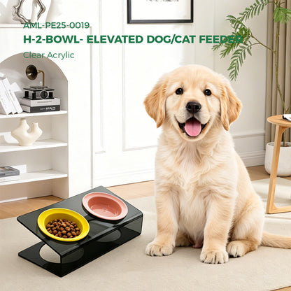 AIMOLLY acrylic  Model H Elevated Dog/Cat Feeder， Elevated Dog/Cat Feeder，AML-PE25-0018/19