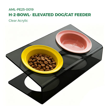 AIMOLLY acrylic  Model H Elevated Dog/Cat Feeder， Elevated Dog/Cat Feeder，AML-PE25-0018/19