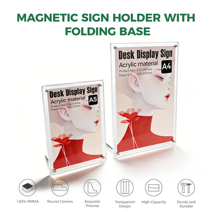 Clear Acrylic A4/A5 Magnetic Kickstand Tent