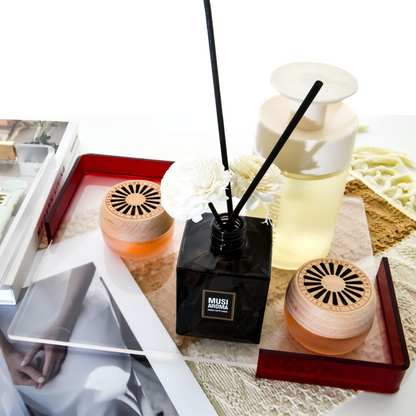 AIMOLLYClear Acrylic Rounded Corner Square Tray  with Handles, Elegant Home Tray for Breakfast, Dining, Makeup Organizer, Bathroom Vanity, Coffee Table & Ottoman (Model: AML-HO25-0017)