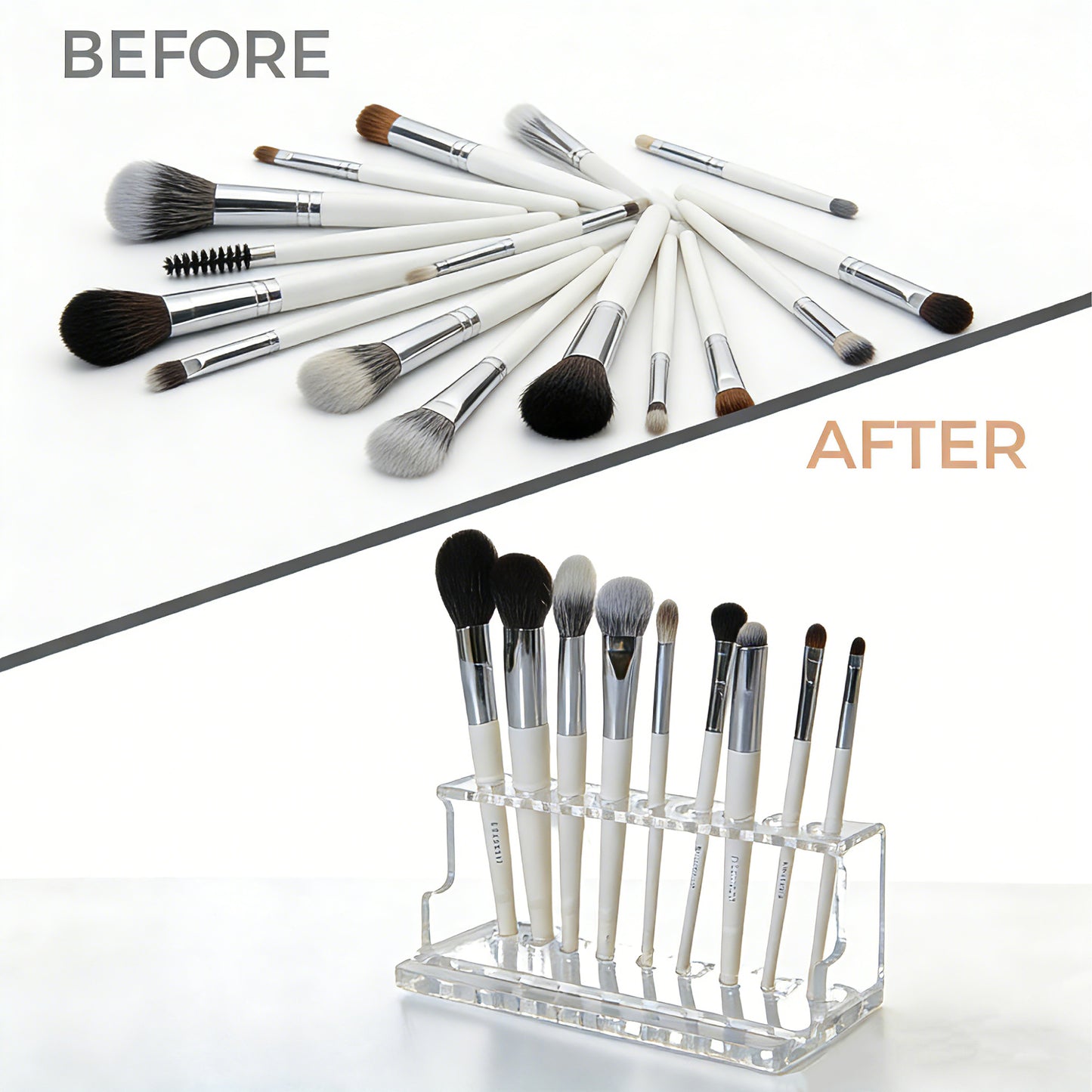 AIMOLLY Acrylic pen holder stand, custom-made high-quality desktop pencil organizer, makeup brush holder, transparent acrylic transparent plastic pen stand, acrylic pen holder (Model AML-059)