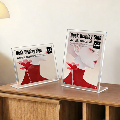 Clear Acrylic A4 Folded Magnetic Table Tent