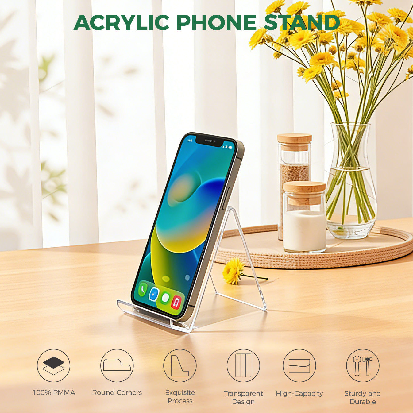 Clear Acrylic Triangular Phone Stand