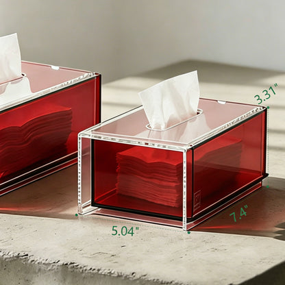 AIMOLLY Clear Acrylic Premium Acrylic Tissue Holder Tissue Box for Office & Home Desktop Storage（AML-HO25-0007/0008）