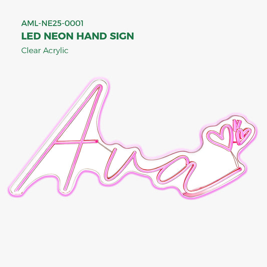 Clear Acrylic LED Neon Hand Sign