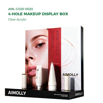 Clear Acrylic  4-Hole Makeup Display Box