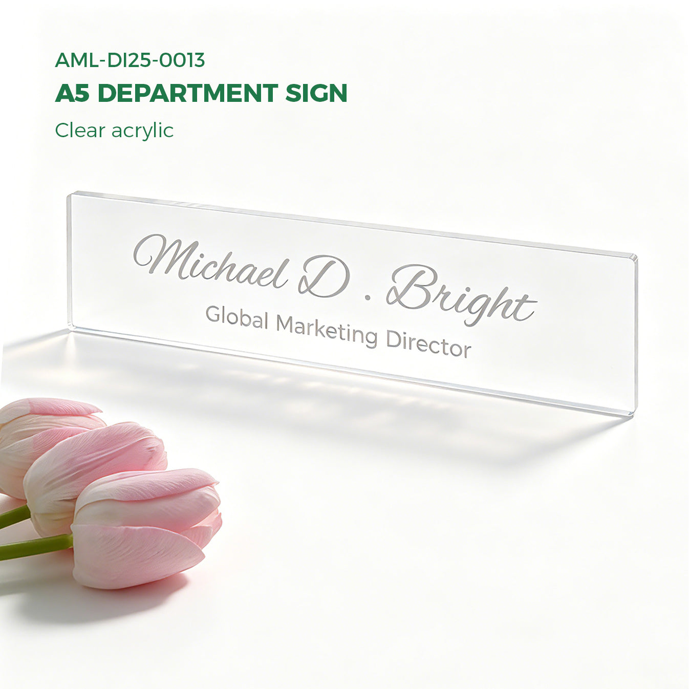 Clear Acrylic Name Plate Sign Holder for Office Door or Desk