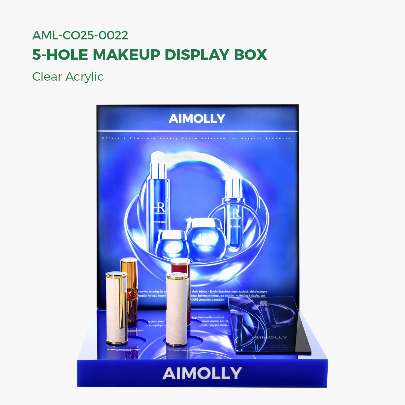 Clear Acrylic  5-HoleMakeup Display Box
